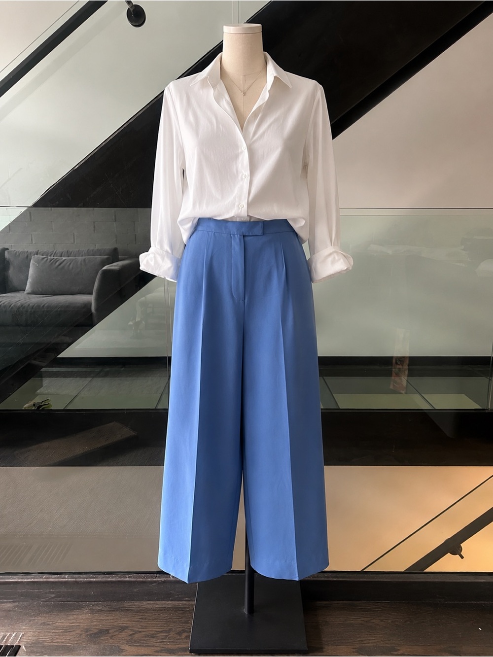 Lauren Ralph Lauren Wide-Leg Trousers in Blue